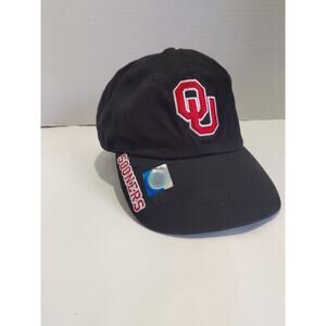 Oklahoma University Sooners Baseball Hat Strap Back Russell Black Cap